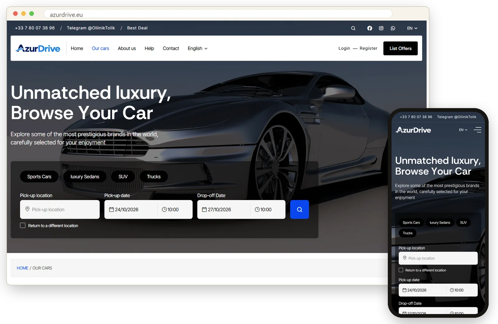 Car rental on the Riviera: azurdrive.eu