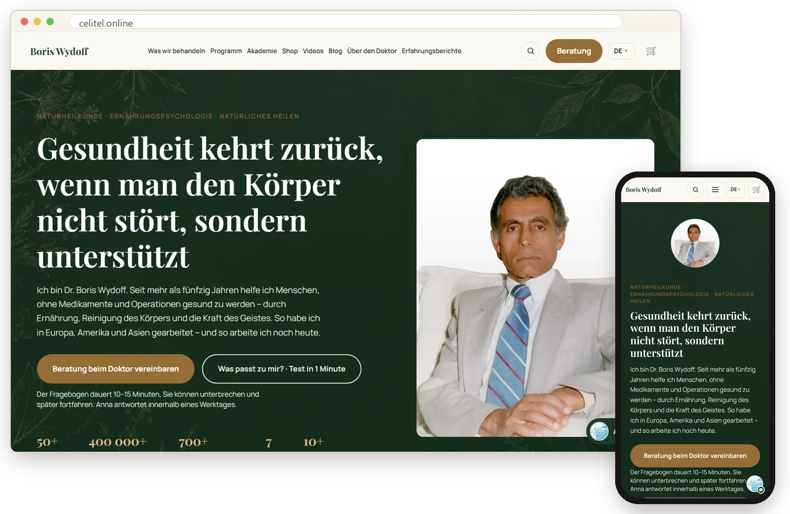 Die Website eines Arztes und Autors: celitel.online